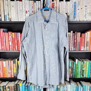Classic Blue and White Checkered Men's Shirt